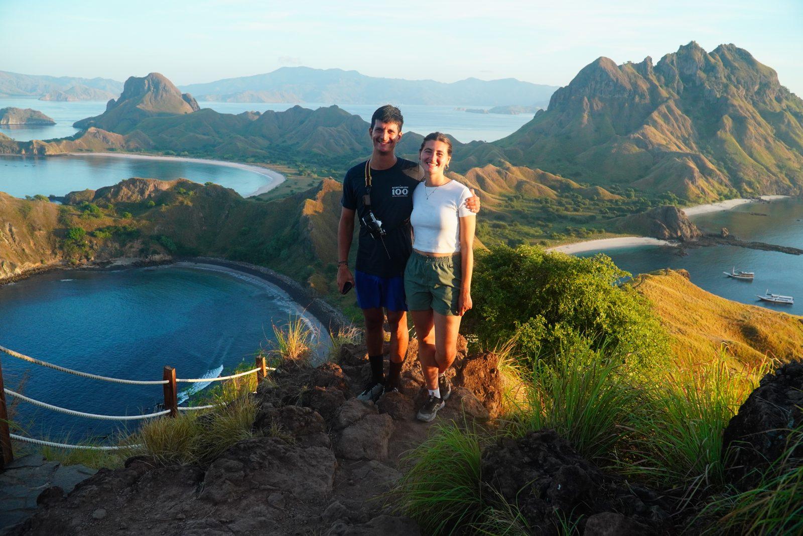 Padar – Couple posing, bays, golden light (Taken on a real Komodo Explorer trip)