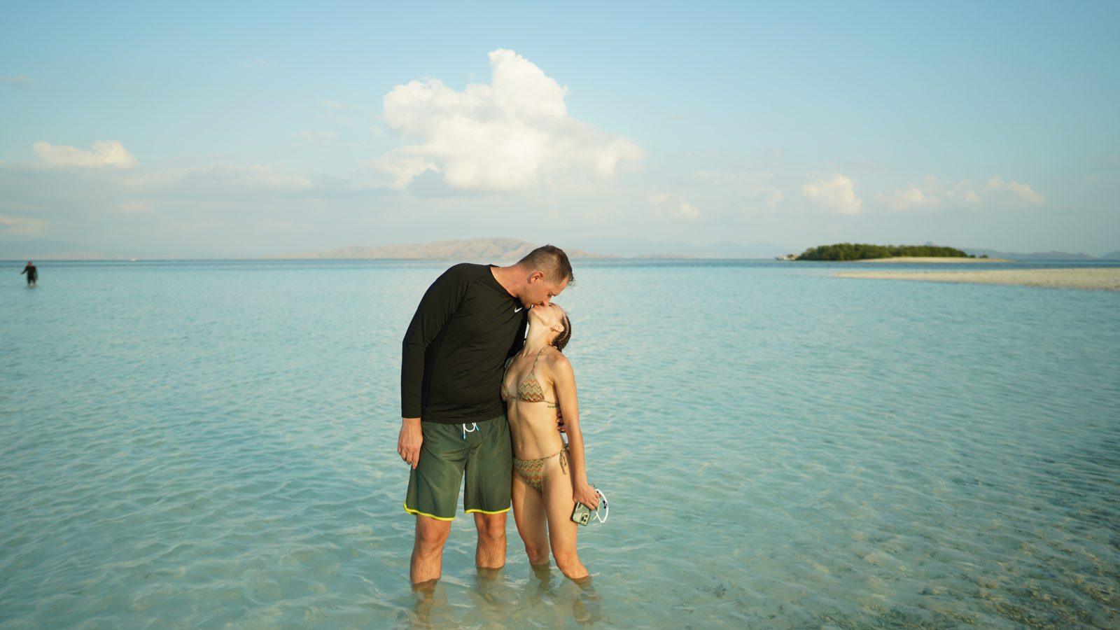 Taka Makassar – couple in shallows, sandbar, islet (Taken on a real Komodo Explorer trip)